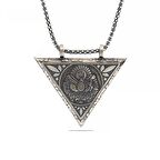 Gümüş Üçgen İçi Açılabilen Osmanlı Arma Muskalık Kolye