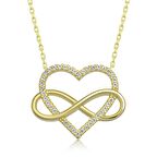 Gümüş Kalpli Sonsuzluk Kadın Kolye