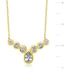 Harem Altın Gümüş Sıra Taşlı Damla Bayan Kolye