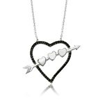 Gümüş Oklu Kalp Kadın Kolye