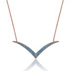 Gümüş Firuze Taşlı Martı Kadın Kolye