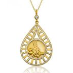 Gümüş Damla Tuğralı Altın Kaplama Kadın Kolye 