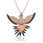 Gümüş Zümrüdü Anka Kuşu Kolye