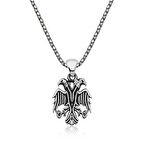 Gümüş Çift Başlı Kartal Erkek Kolye