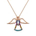 Gümüş Kalpli Melek Kadın Kolye