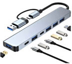 Zilevo Type C USB-C Hub Çoklu Bağlantı Adaptörü, 4 USB 3.0 Portu, 2 Port Type C