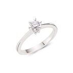 Bilezikhane Tektaş Pırlanta Yüzük 0,30 CT H-VS 4,00 Gram 18 Ayar Altın