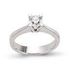 Bilezikhane Tektaş Pırlanta Yüzük 0,30 CT G-VS 3,80 Gram 18 Ayar Altın