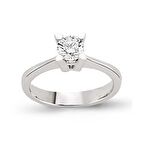 Bilezikhane Tektaş Pırlanta Yüzük 0,40 CT G-VS 4,25 Gram 18 Ayar Altın