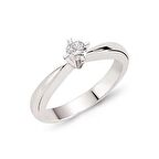 Bilezikhane Tektaş Pırlanta Yüzük 0,28 CT G-VS 4,25 Gram 18 Ayar Altın