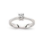 Bilezikhane Tektaş Pırlanta Yüzük 0,22 CT G-SI 3.50 Gram 18 Ayar Altın