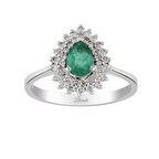 0.45 Ct Pırlantalı Zümrüt Yüzük