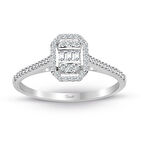 Modern Tasarım 0.25 Ct Baget Kare Tektaş Yüzük