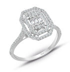 0.45 Ct Modern Tasarım Baget Kare Tektaş Yüzük