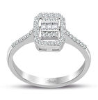 0.35 Ct. Modern Tasarım Baget Kare Tektaş Yüzük