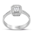 0.30 Ct Modern Tasarım Baget Kare Tektaş Yüzük