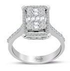 0.80 Ct Modern Tasarım Baget Kare Tektaş Yüzük