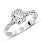 Emerald Kesim Baget Pırlanta Yüzük