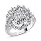 0.80 Ct Baget Pırlanta Modern Tasarım Yüzük