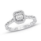 0.17 Ct. Modern Tasarım Baget Pırlanta Yüzük