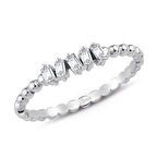 0.13 Ct. Modern Tasarım Baget Pırlanta Yüzük