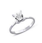 0.06 Ct Lazerli Pırlanta Badem Tırnak Tektaş Yüzük