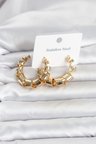 316L Çelik Gold Renk Spiral Halka Kadın Küpe