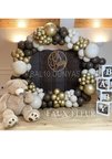 Krom Gold Çikolata Kahve ve Beyaz Balon Balon seti 50 Adet+5 mt balon zinciri