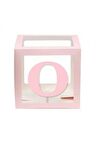 Pembe O Harfli Şeffaf Kutu