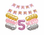 Pembe Konsept 5 Yaş Doğum Günü Kutlama Seti