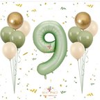 Best Su Yeşil Rakam Balon Seti Yaş-9