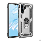 Huawei P30 Pro Uyumlu Kılıf Standlı Manyetik Yüzüklü Military Ring TPU Cover