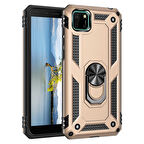 Huawei Y5P Uyumlu Kılıf Standlı Manyetik Yüzüklü Military Ring TPU Cover