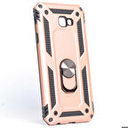 Samsung Galaxy J4 Plus Uyumlu Kılıf Standlı Manyetik Yüzüklü Military Ring TPU Cover