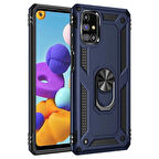 Samsung Galaxy M31S Uyumlu Kılıf Standlı Manyetik Yüzüklü Military Ring TPU Cover