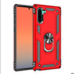 Samsung Galaxy Note 10 Uyumlu Kılıf Standlı Manyetik Yüzüklü Military Ring TPU Cover