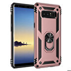 Samsung Galaxy Note 8 Uyumlu Kılıf Standlı Manyetik Yüzüklü Military Ring TPU Cover