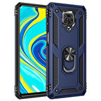 Xiaomi Redmi Note 9 Pro Uyumlu Kılıf Standlı Manyetik Yüzüklü Military Ring TPU Cover