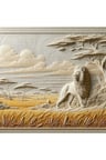Rölyef arslan ve savana poster duvar kağıdı