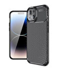 Apple iPhone 15 Uyumlu Kılıf Ultra Slim Fit Karbon Silikon