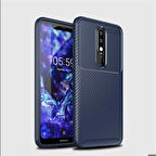 Nokia 5.1 Plus Uyumlu Kılıf Ultra Slim Fit Karbon Silikon