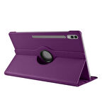 Samsung Galaxy Tab S9 Ultra SM-X910 Uyumlu Kılıf Mikrofiber Astarlı Suni Deri 360 Derece Dönebilen Standlı Tablet Kılıfı