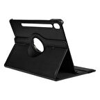 Samsung Galaxy Tab S9 FE SM-X510 Uyumlu Kılıf Mikrofiber Astarlı Suni Deri 360 Derece Dönebilen Standlı Tablet Kılıfı