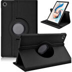 Samsung Galaxy Tab A9 SM-X110 Uyumlu Kılıf Mikrofiber Astarlı Suni Deri 360 Derece Dönebilen Standlı Tablet Kılıfı