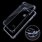 Apple iPhone 8 Plus Uyumlu Kılıf Şeffaf Köşelerde Darbelere Karşı Ultra Kalınlaştırılmış Darbe Korumalı Strong Cover