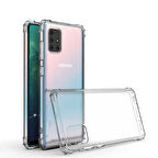 Samsung Galaxy A71 Uyumlu Kılıf Şeffaf Köşelerde Darbelere Karşı Ultra Kalınlaştırılmış Darbe Korumalı Strong Cover