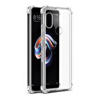 Xiaomi Redmi Note 6 Pro Uyumlu Kılıf Şeffaf Köşelerde Darbelere Karşı Ultra Kalınlaştırılmış Darbe Korumalı Strong Cover