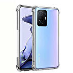 Xiaomi Mi 11T Pro 5G Uyumlu Kılıf Şeffaf Köşelerde Darbelere Karşı Ultra Kalınlaştırılmış Darbe Korumalı Strong Cover