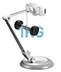Masaüstü Telefon & Tablet Tutucu Standı, Ağırlıklı Metal Taban, ((14/22cm Kol Boyları, PVC+Metal))