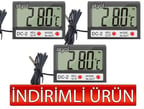 OEM DC-2 Mini Kablolu İç-Dış Termometre Saat (3´ lü Paket)